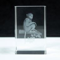 Laser Crystal Block - Monkey