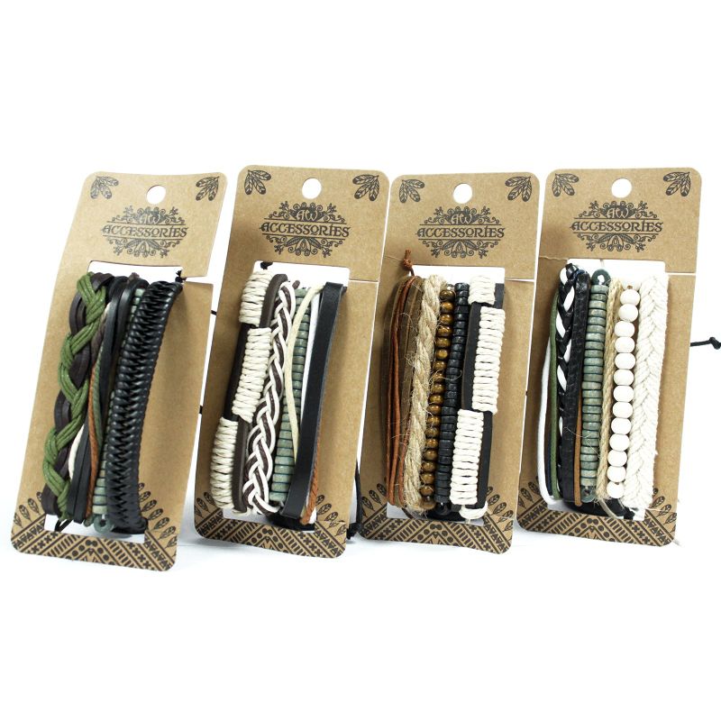 Herren Armband Sets- Grün & Natürlich (verschiedene )