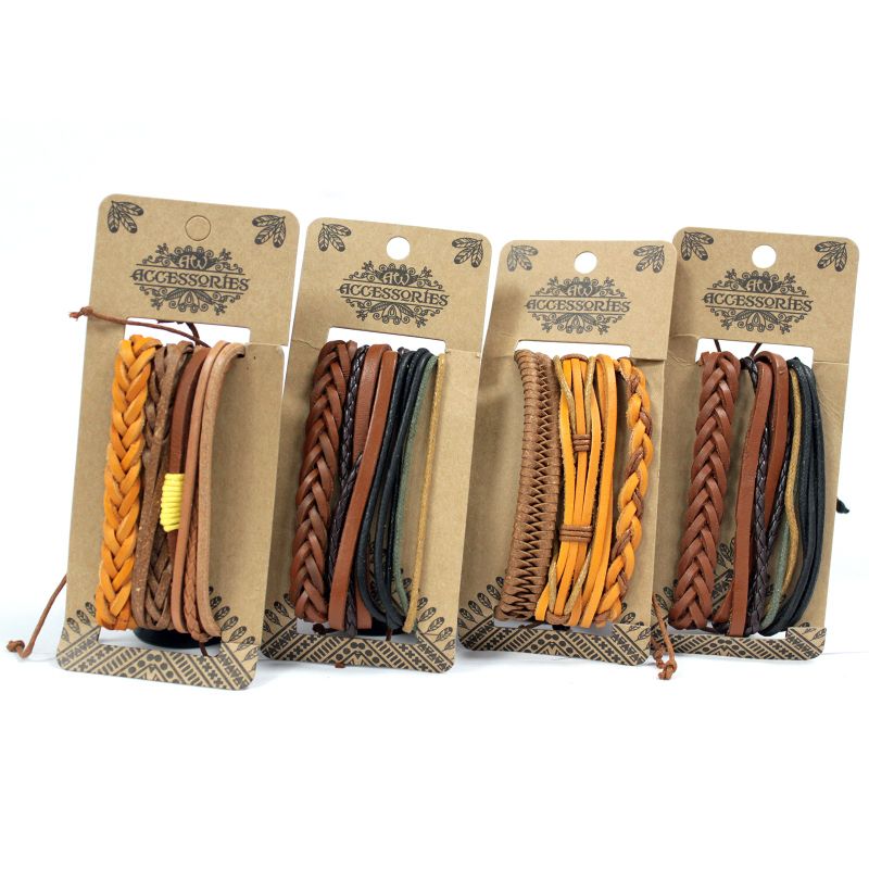 Herren Armband Sets - Braun gebrannt & Interessant (verschiedene)