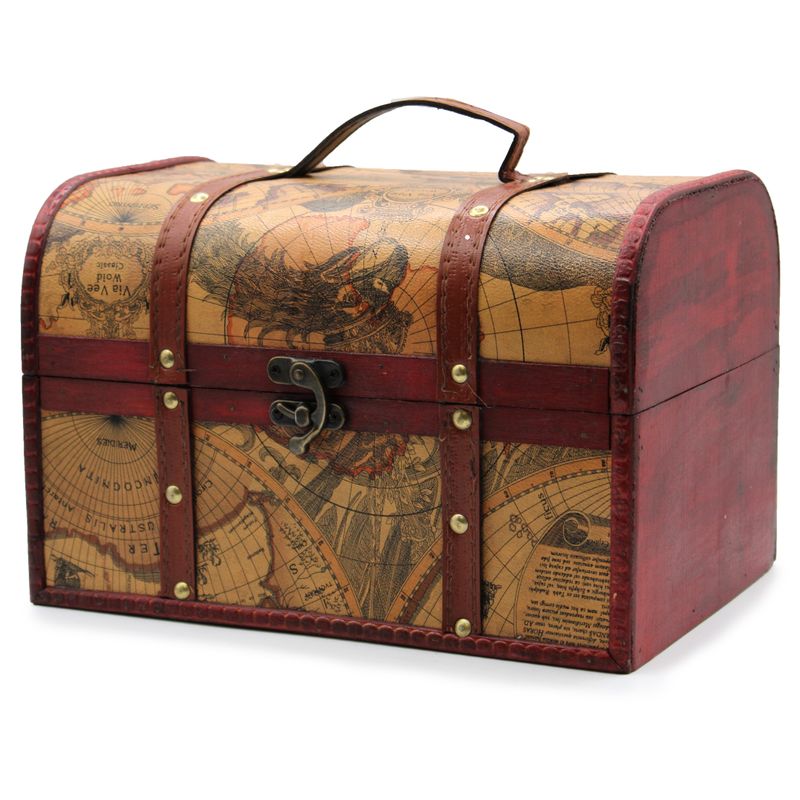 Truhe mit Kartenmotiv - 3er-Set