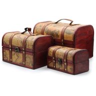 Truhe mit Kartenmotiv - 3er-Set