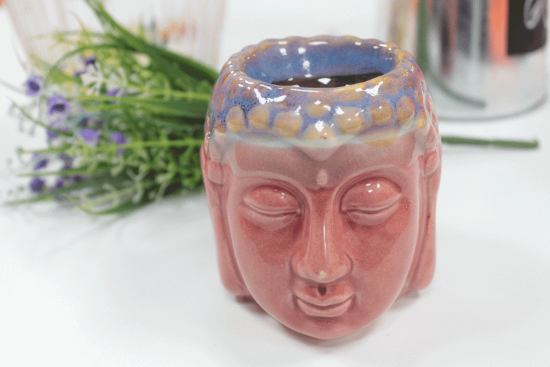 Buddha Duftlampe - Rosa & Aquamarin