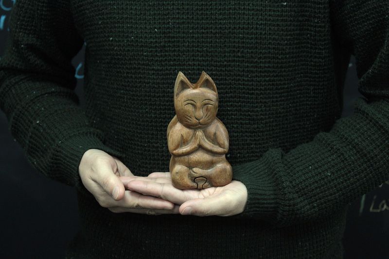 Puzzleboxen aus Bali - Yoga-Katze
