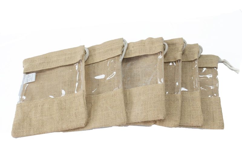 Groß - Jute Fensterbeutel 25x16 cm