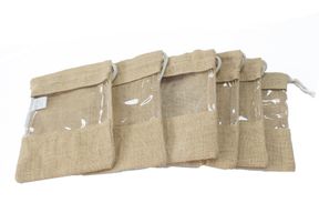 Groß - Jute Fensterbeutel 25x16 cm