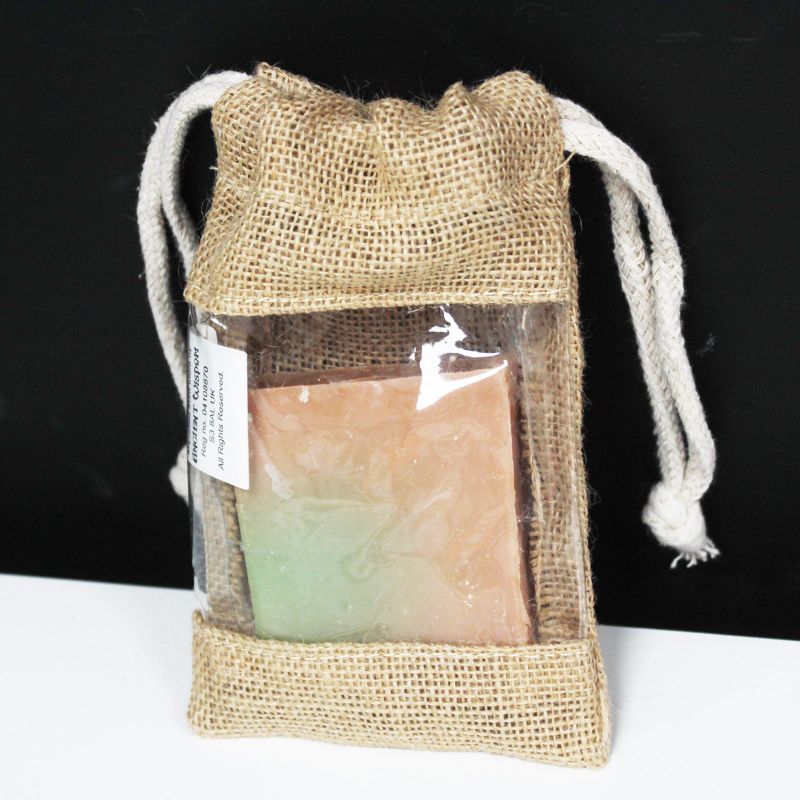 Kleiner Jutebeutel mit Fenster 16x10 cm