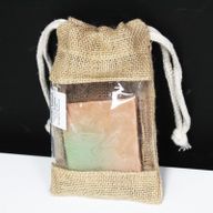 Kleiner Jutebeutel mit Fenster 16x10 cm