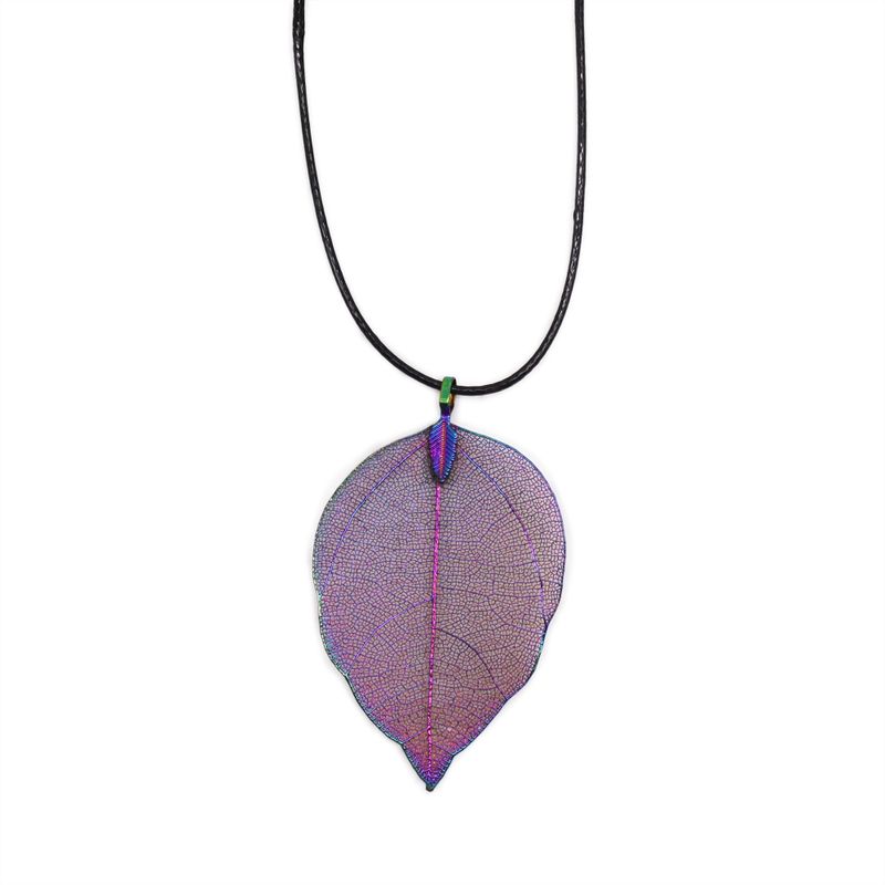 Kette - Blatt - Lavendel