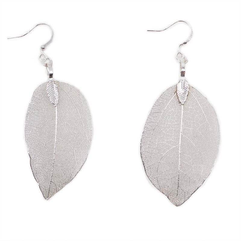 Ohrringe - Blatt - Silber