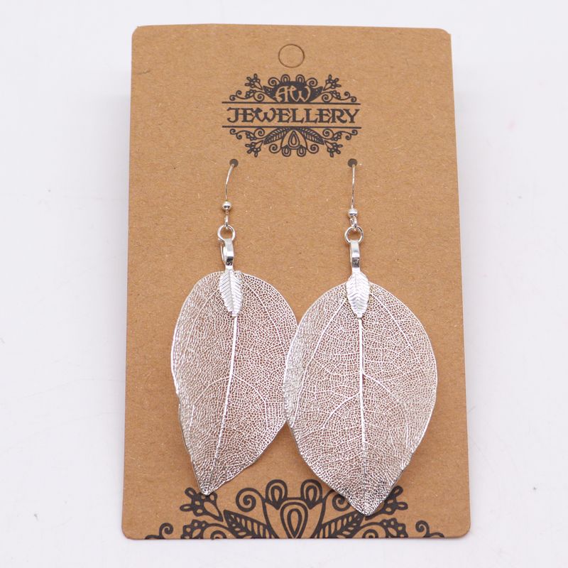 Ohrringe - Blatt - Silber