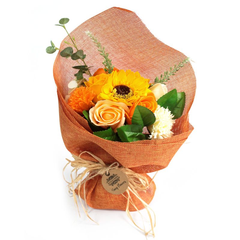 Seifenblumenbouquet 'stehend' - orange