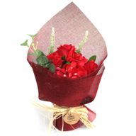 Seifenblumenbouquet 'stehend' -rot