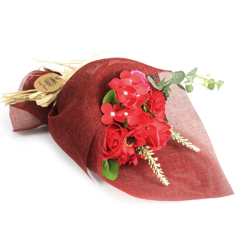 Seifenblumenbouquet 'stehend' -rot