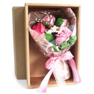 Seifenblumenbouquet in Schachtel - rosa