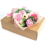 Seifenblumenbouquet in Schachtel - rosa