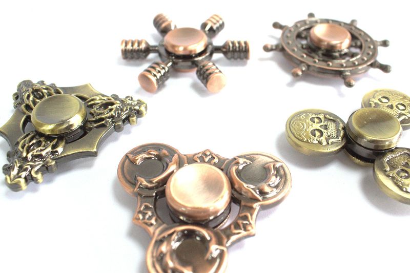 Metal Fidget Spinner - Three Dragons - Bronze
