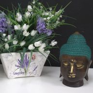 Großer klassischer Messing Buddha Kopf