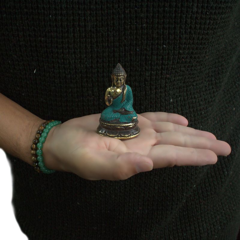 Mini sitzender Buddha mit Hand hoch