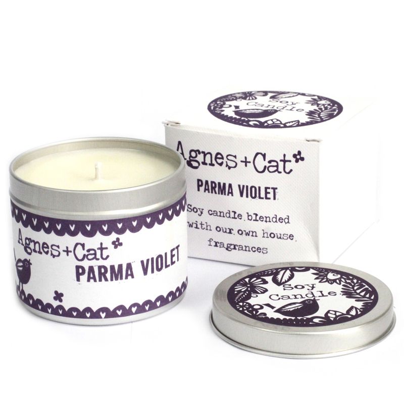 Kerze in Zinndose - Parma Veilchen