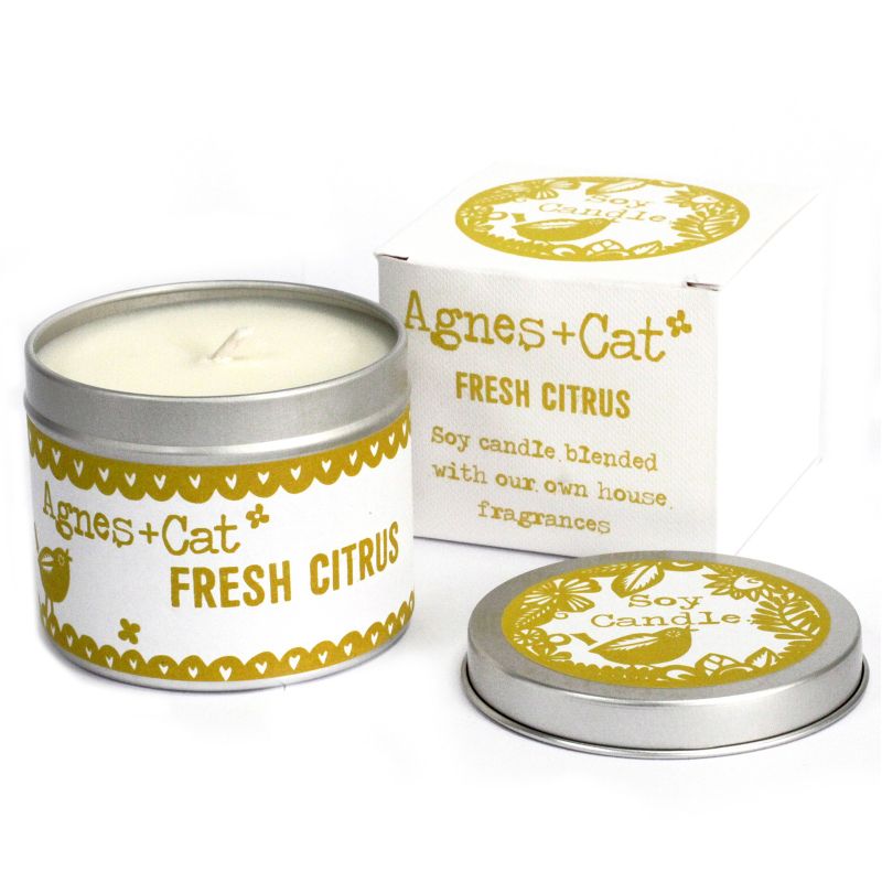 Kerze in Zinndose - Citrus