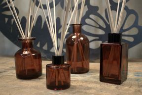 100 ml Quadratische hohe Diffusionsflasche - Bernstein