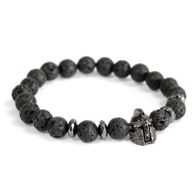 Ritterhelm / Lavastein - Edelstein Armband
