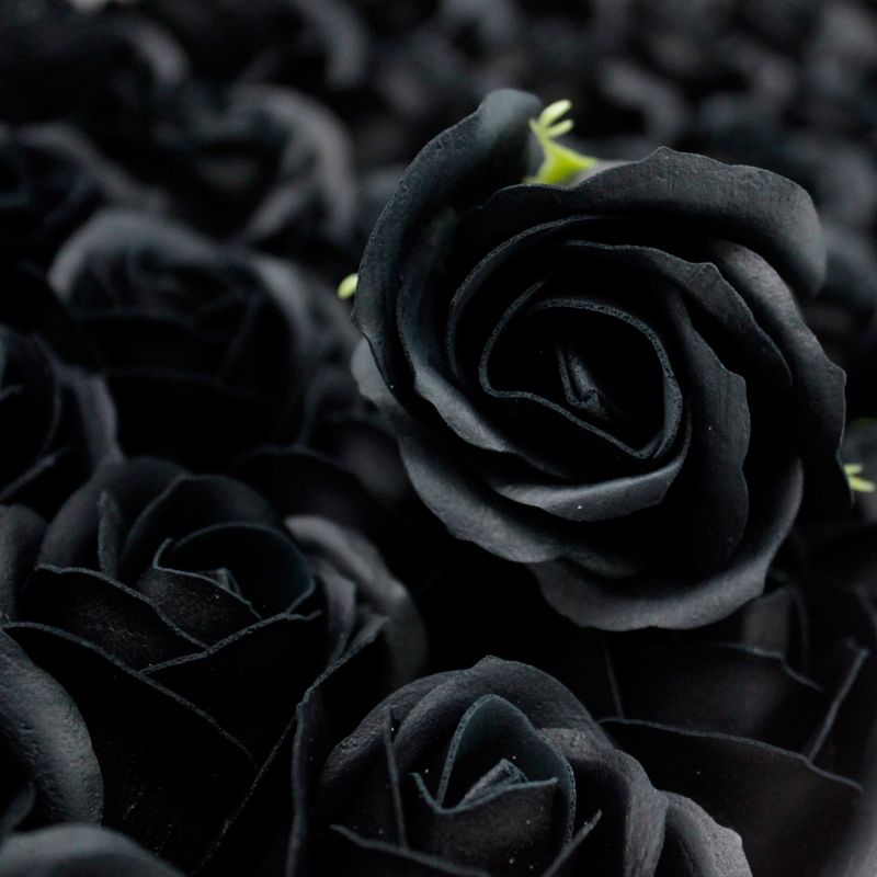 DIY Seifenblumen - mittelgroße Rose - Schwarz