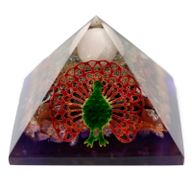 Große Orgonit Pyramide 'Pfau' - 80 mm