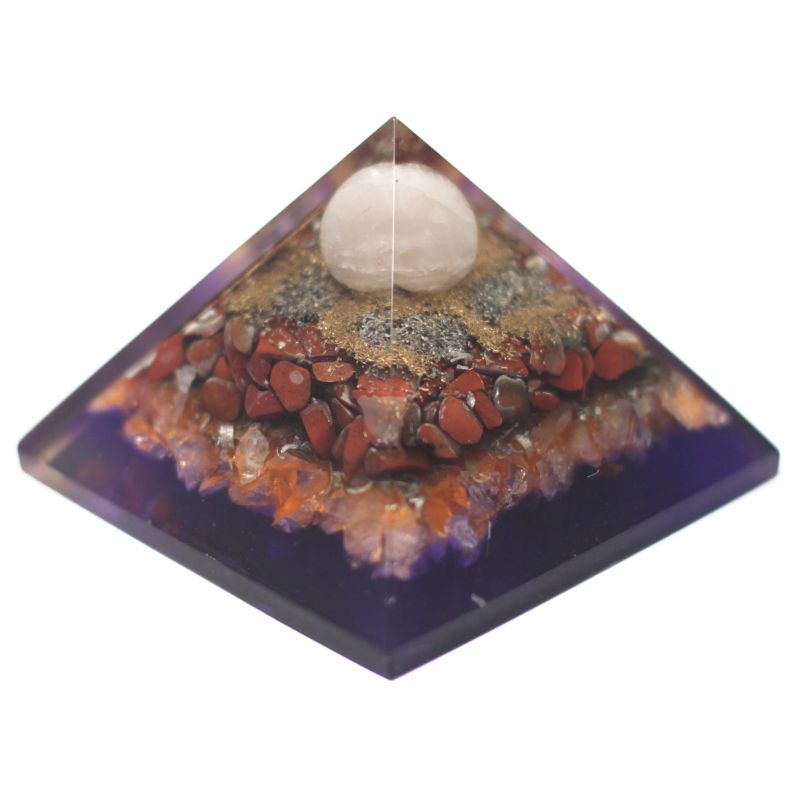 Große Orgonit Pyramide 'Pfau' - 80 mm