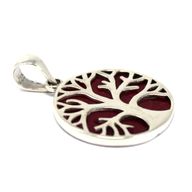 Baum des Lebens Silber Anhänger 22mm - Coral Effect