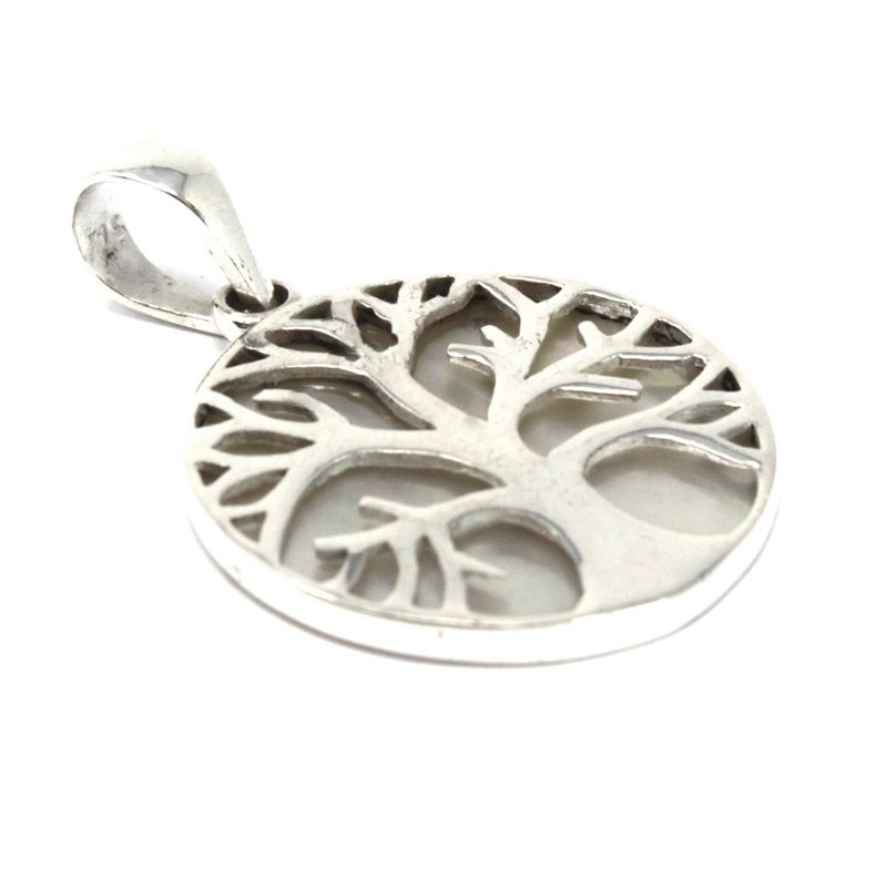 Baum des Lebens Silber Anhänger 22mm - Perlmutt