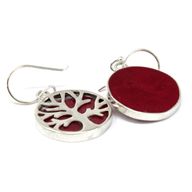 Baum des Lebens Silber Ohrringe 15mm - Coral Effect