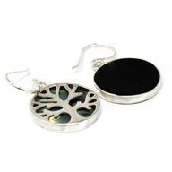Baum des Lebens Silber Ohrringe 15mm - Abalone