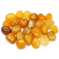 Runenstein-Set im Beutel – gelber Onyx