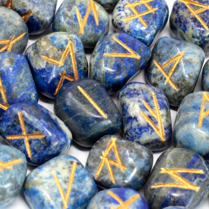 Runenstein-Set im Beutel - Lapis