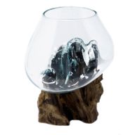 Full Carton Molten Glass on Wood - Large Bowl