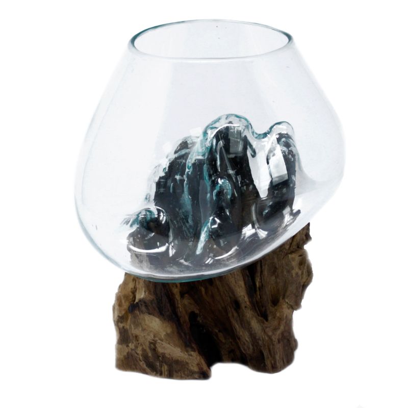 Full Carton Molten Glass on Wood - Large Bowl