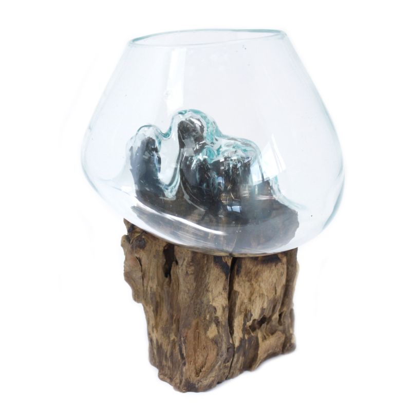 Full Carton Molten Glass on Wood - Large Bowl
