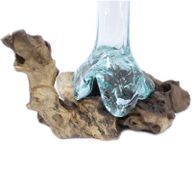 Carton Molten Glass on Wood - Vase
