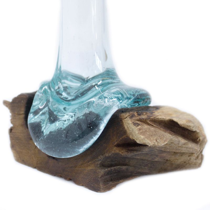 Carton Molten Glass on Wood - Vase
