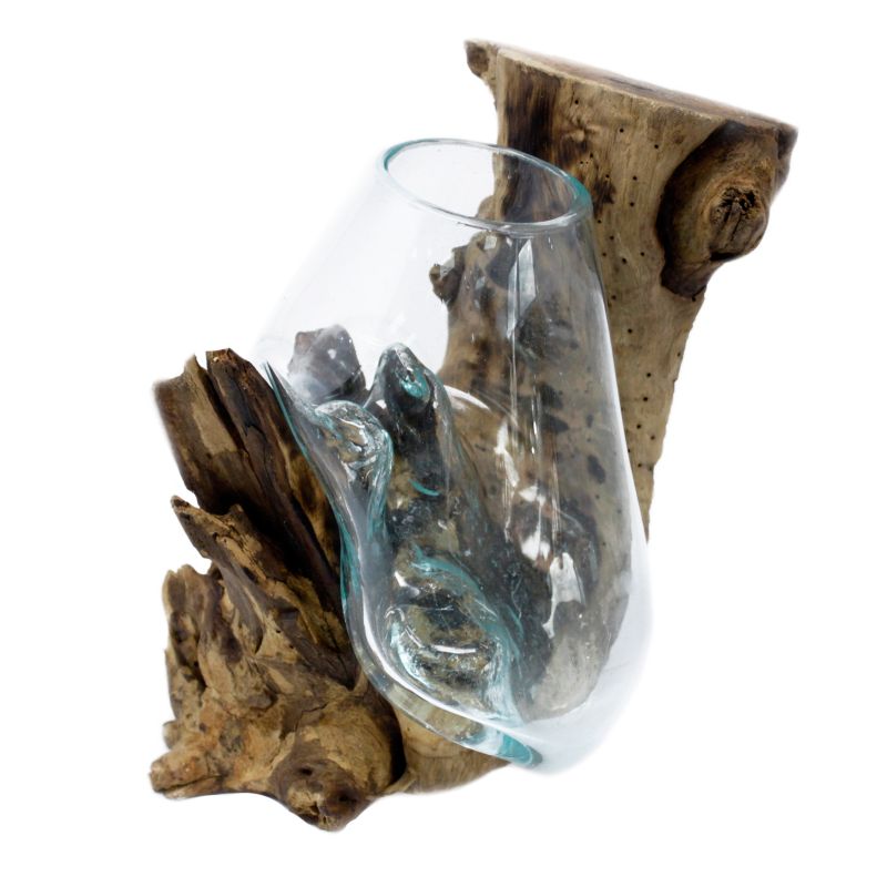 Geschmolzenes Glas auf Holz - hängenden Schüssel