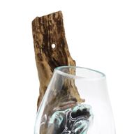 Geschmolzenes Glas auf Holz - hängenden Schüssel