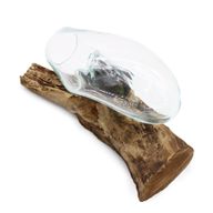 Geschmolzenes Glas auf Holz - hängenden Schüssel