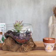 Geschmolzenes Glas auf Holz-Große, Breite Schüssel