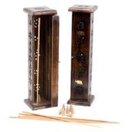 Räucherwerkhalter quadratischer Räucherturm - Mangoholz