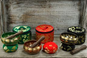Mini Klangschale Geschenk Set - Rot