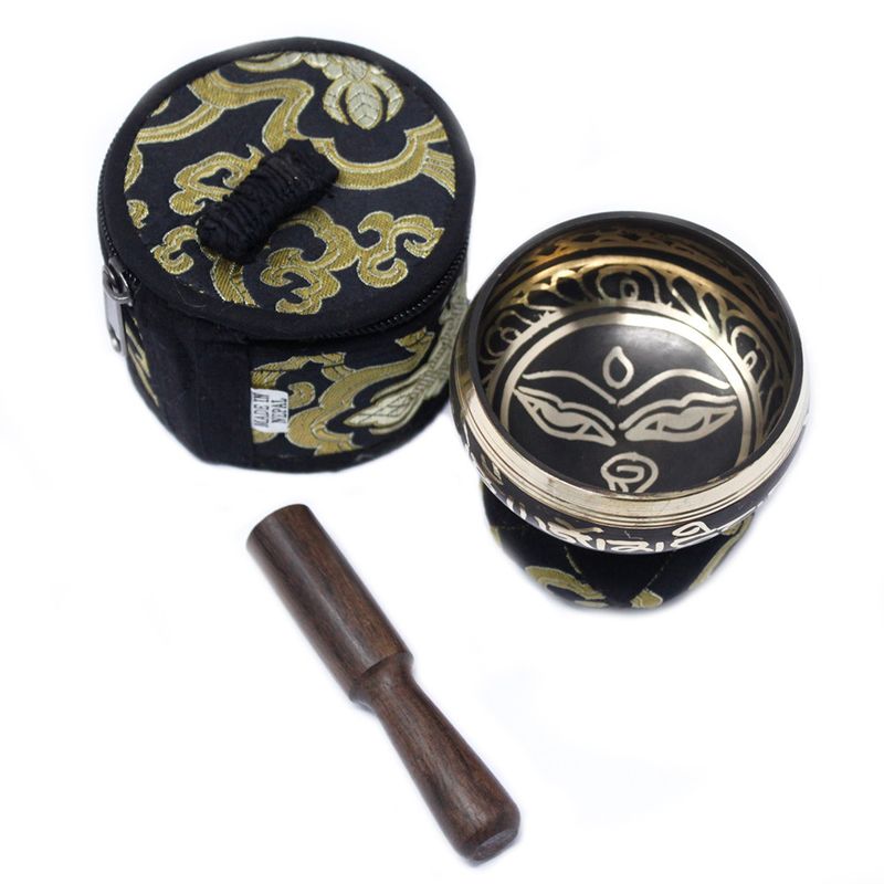 Mini Klangschale Geschenk Set  - Schwarz