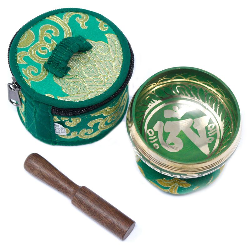 Mini Klangschale Geschenk Set  - Grün