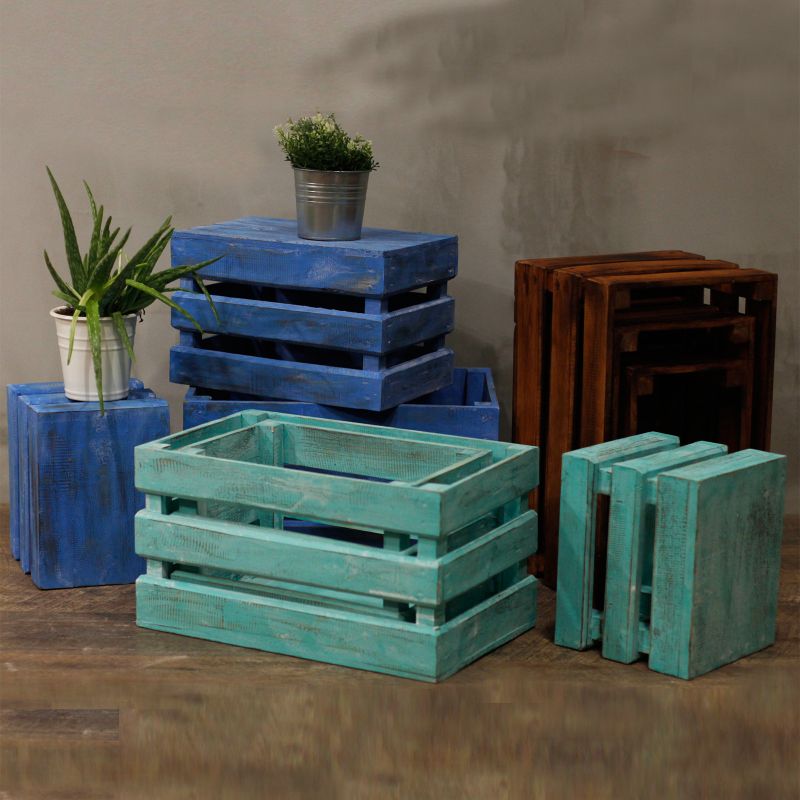 3er Holzbox Set - Braun