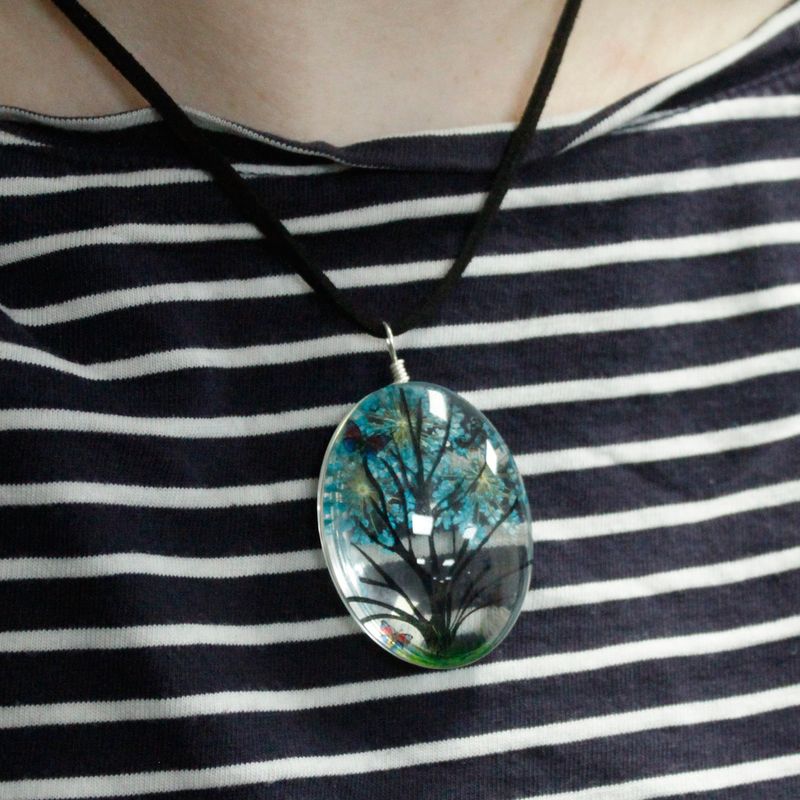 Schmuck mit gepr. Blumen - Baum des Lebens Set - Koralle